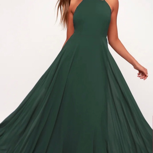 Gorgeous Lulu’s dark green maxi dress - Picture 5 of 8